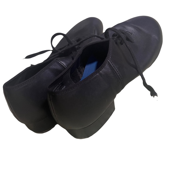 Capezio Tap Shoes Cadence SplitSole Black Genuine Leather Sz8/39 Vintage - Picture 6 of 13